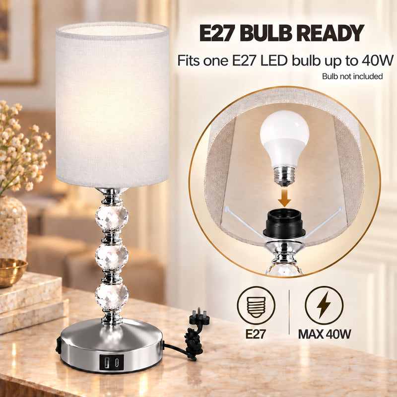 Bulb fitting graphic showing the E27 socket and 40 W maximum rating