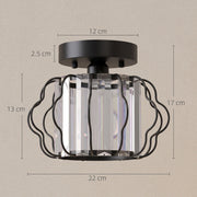 Size diagram showing the 22 cm diameter, 17 cm height and 2.5 cm canopy depth