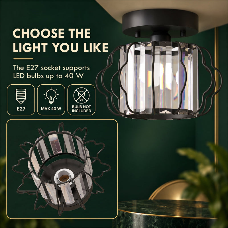Infographic of the E27 bulb fitting: LED bulbs up to 40 W, bulb sold separately