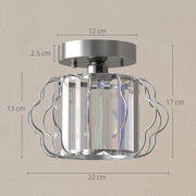 Measurement diagram of one crystal ceiling light with 13 cm shade and 12 cm canopy