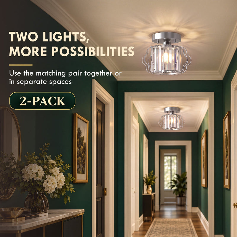 Two lights, more possibilities graphic showing the pair in one hallway and apart