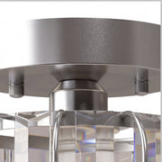 Close-up of the round ceiling plate above the crystal bars