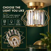 Crystal ceiling light with E27 socket graphic, 40 W maximum, bulb not included