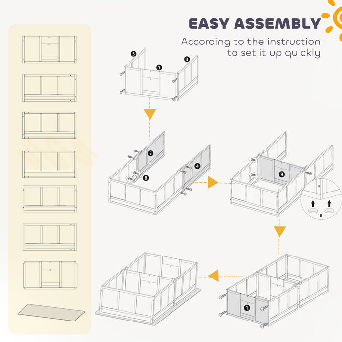 Two Room Whelping Box for Small Dogs with Pad Clear Panels Adjustable Entrance by PawHut