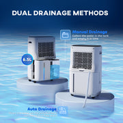 Portable 22L Dehumidifier with Air Purifier and 24H Timer for Home and Laundry Use, White