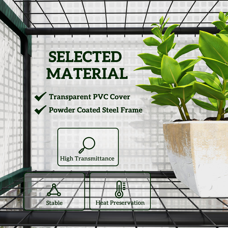 White 193cm Five Shelf Mini Greenhouse for Plants and Seedlings by Outsunny