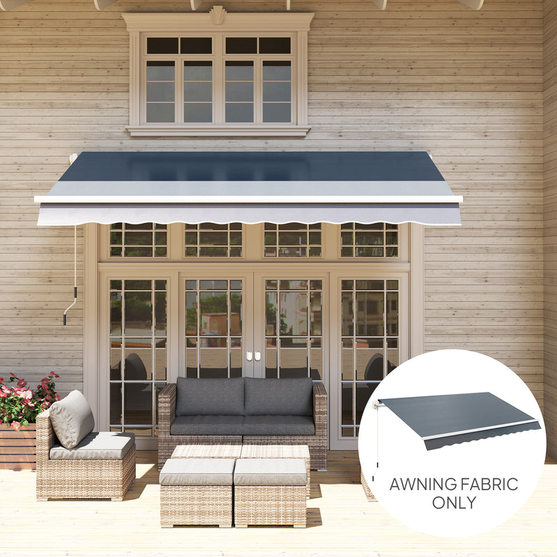 Grey Awning Replacement Canopy Water Resistant UPF 50 Plus Sun Shade Cover for 3 x 2.5m by Outsunny