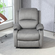Grey Microfibre Manual Reclining Armchair With Footrest by HOMCOM
