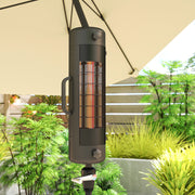 Electric Patio Umbrella Heater 2000W With 2 Heat Settings Tip Over Protection Black