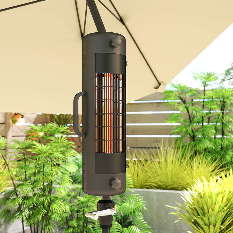 Electric Patio Umbrella Heater 2000W With 2 Heat Settings Tip Over Protection Black
