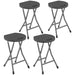 Set of Four Charcoal Grey Folding Carry Stools Lightweight and Portable by Outsunny