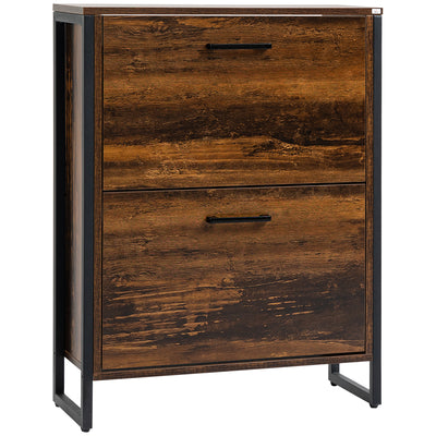 Wood Shoe Storage Cabinet With Two Doors Fits Up To 12 Pairs Ideal For Hallways Oak