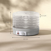 5 Tier Food Dehydrator with Adjustable Temperature for Drying Fruit and Jerky Grey