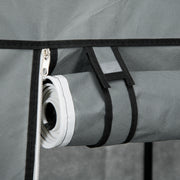 Dark Grey Fabric Portable Wardrobe With Hanging Rail and Storage Drawers by HOMCOM