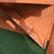 2 Tier Wooden Rabbit Hutch With Slide Out Tray And Ramp For Indoor Or Outdoor Use Brown