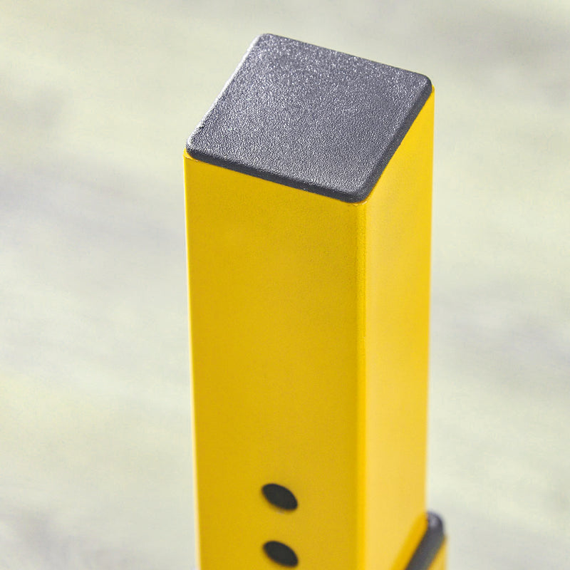 Adjustable Bulgarian Split Squat Stand With Foam Roller For Leg Workouts Yellow AOSOM