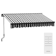 Grey and White 3x2m Electric Garden Awning with Remote Control and Aluminium Frame