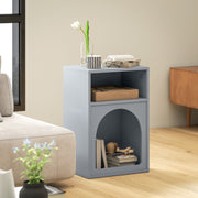 Bedside Table with Two Open Shelves for Storage and Display Ideal for Bedroom, Grey