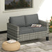 Light Grey Two Seater Rattan Outdoor Sofa for Garden and Patio by Outsunny