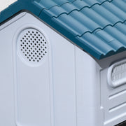 Outdoor Dog Kennel House for Small Breeds with Raised Floor for Airflow Grey