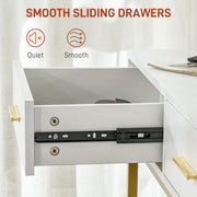 White LED Light Dressing Table with Stool Modern Makeup Vanity by HOMCOM