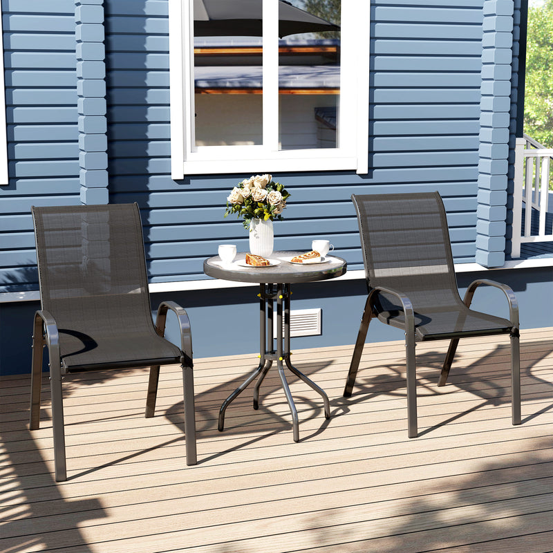 Three Piece Outdoor Garden Furniture Set in Black by Outsunny