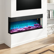 Glass Panel Convector Heater 1800W with Adjustable Flame and Temperature Control by Homcom
