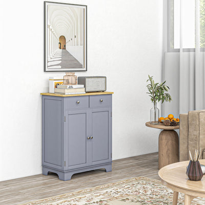 Kitchen Storage Cabinet with Drawers and Adjustable Shelves for Organised Worktops Grey Oak Homcom