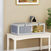 Wooden Tortoise House with Lamp Holder Clear Window Openable Tops and Tray Light Grey by PawHut