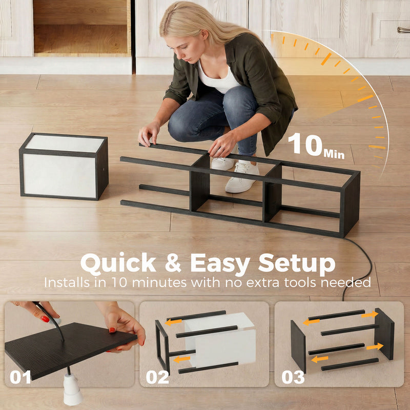Floor Lamp with Shelves for Extra Storage and Soft Lighting in Small Spaces Black Homcom