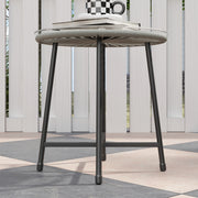 3 Piece Rattan Bistro Set with Cushions and Glass Top Table Light Grey by Outsunny