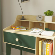 Kids Desk and Chair Set with Storage Shelves and Drawer Green by AIYAPLAY