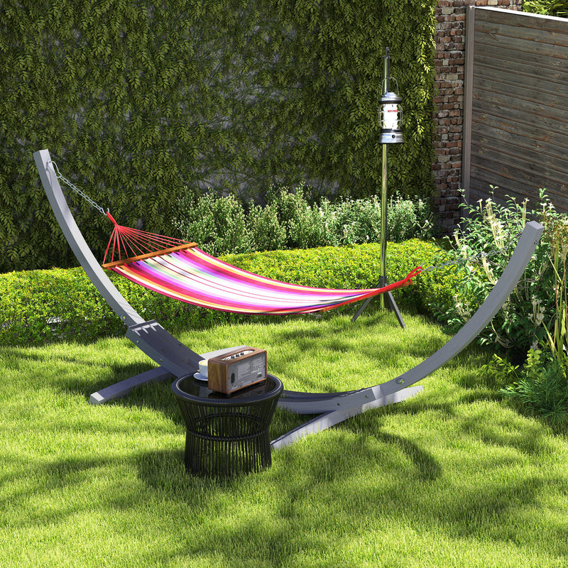 Grey 3.25m Wooden Hammock Stand Universal Fit for Garden Camping and Picnics by Outsunny