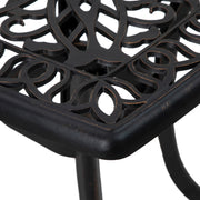Cast Aluminium Square Bistro Table with Umbrella Hole for Garden and Balcony Bronze by Outsunny