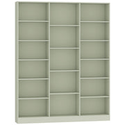 Slim Bookcase with Adjustable Shelves for Small Spaces and Hallways in Light Green by Homcom