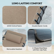 Adjustable Garden Sun Loungers Set of 2 with Side Table and Pillow for Outdoor Relaxing Outsunny
