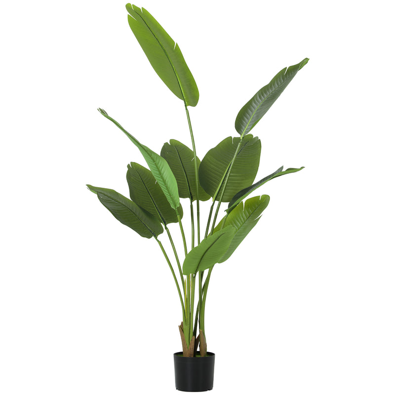 Tall Artificial Bird of Paradise Plant With Lifelike PEVA Leaves for Home or Office Green