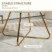 Set of Two Cream Sherpa Fleece Dining Chairs with Gold Legs by HOMCOM