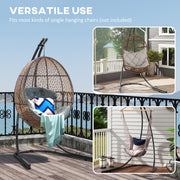 Black Heavy Duty Hanging Egg Chair Stand with Extra Large Base 150kg Capacity by Outsunny