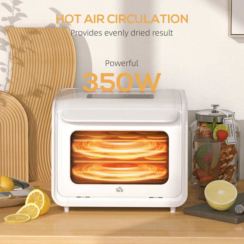 Six Tray Food Dehydrator 35-70 Degrees Centigrade Adjustable Temperature White by HOMCOM