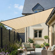 Sun Shade Sail for Garden or Patio with UV Protection Easy Setup 3 x 3.6m Beige AOSOM