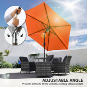 Tilting Garden Parasol with Adjustable UPF30+ Shade For Patio or Lawn Outsunny