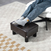 PU Leather Ottoman Footstool Cube with Sturdy Legs for Living Room Comfort, Brown