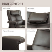Brown Faux Leather Massage Recliner Chair with Storage Ottoman Footstool by HOMCOM