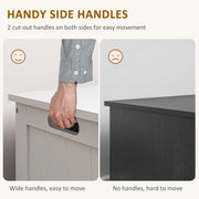 Wooden Toy Storage Chest With Safety Hinges and Cut Out Handles For Living Room, White