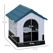 Outdoor Dog Kennel House for Small Breeds with Raised Floor for Airflow Grey