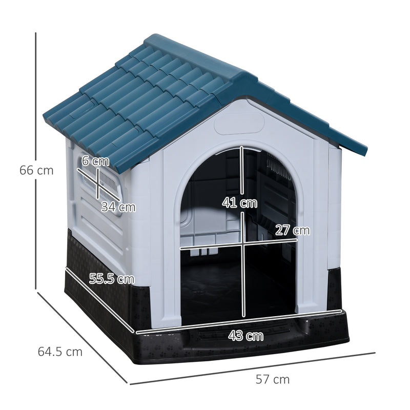 Outdoor Dog Kennel House for Small Breeds with Raised Floor for Airflow Grey