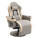 HOMCOM Manual Recliner Armchair PU Leather Lounge Chair w Adjustable Leg Rest, 135Â° Reclining Function, 360Â° Swivel, Grey