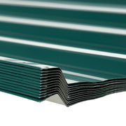 Green Galvanised Metal Roofing Sheets Pack of 24 for Greenhouse Shed Garage 129 x 45cm by Outsunny