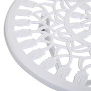 3 Piece White Aluminium Bistro Set with Table and Chairs for Garden or Balcony by Outsunny